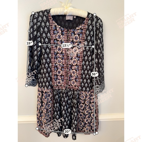 Vanessa Virginia Dress Anthropologie Embroidered Tunic Dress Black Size S - Picture 9 of 10